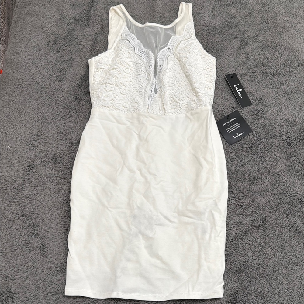 Lulu's Ivory Lace Dress